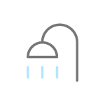 男女エリア別温水シャワー