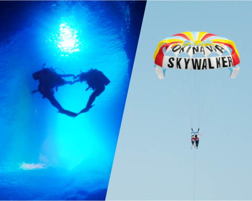 青の洞窟体験ダイビング+パラセーリングコース