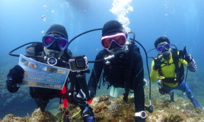 渡名喜で記念ダイブ～♪