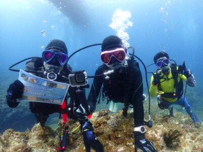 渡名喜で記念ダイブ～♪
