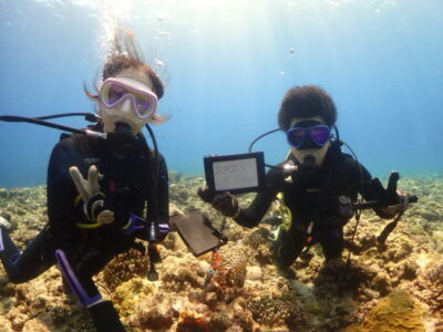 慶良間でカメとダイビング～♪