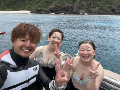 台風の前！慶良間！！